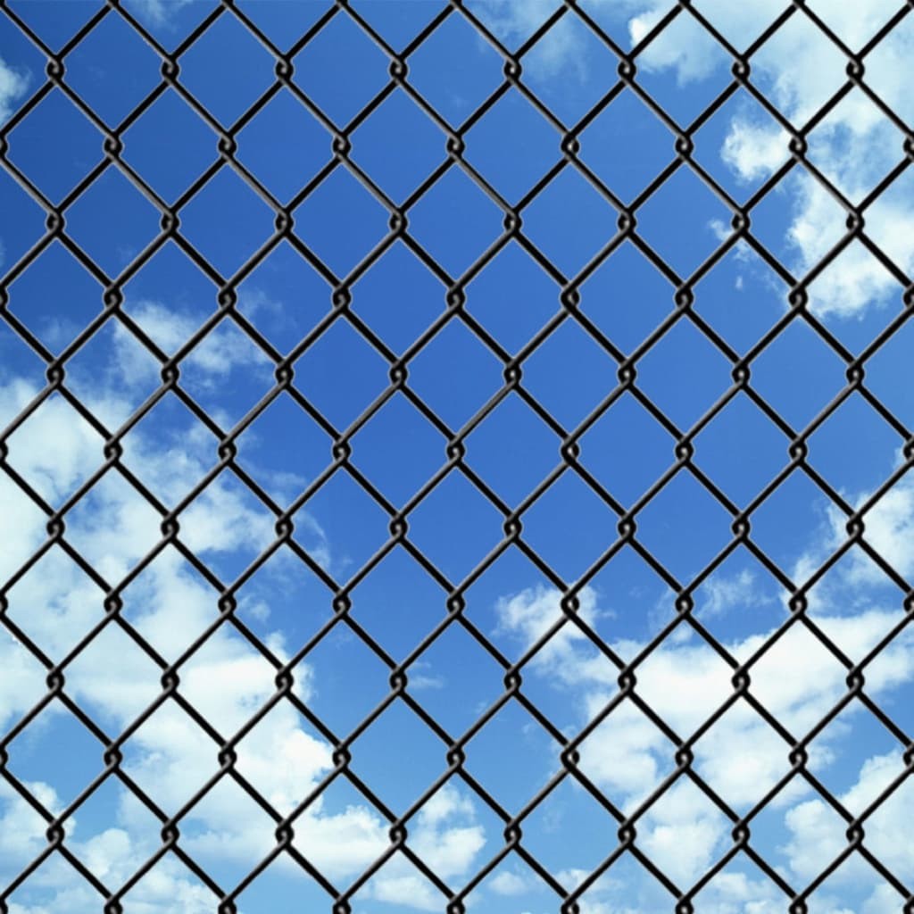 Chain Link Fence with Spike Anchors 0,8x15 m Grey